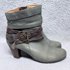 Pikolinos Verona Womens Size 36 US 5.5-6 Ankle Boots Sage Green Leather
